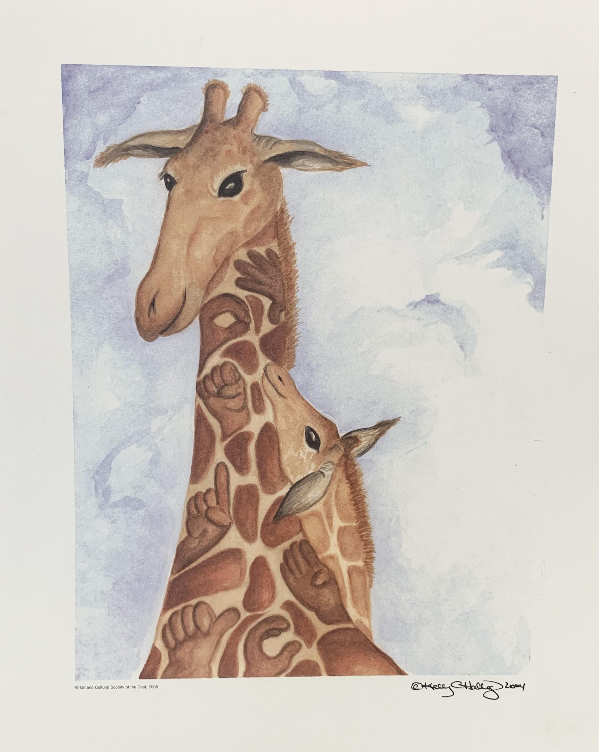 Giraffe Handshape Poster