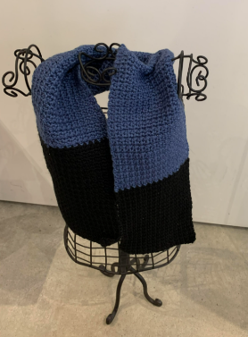 Knitted Blue/Black Scarf