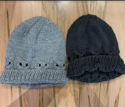 Grey/Black Knitted Owl Hat