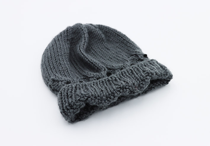 Grey Knitted Owl Hat