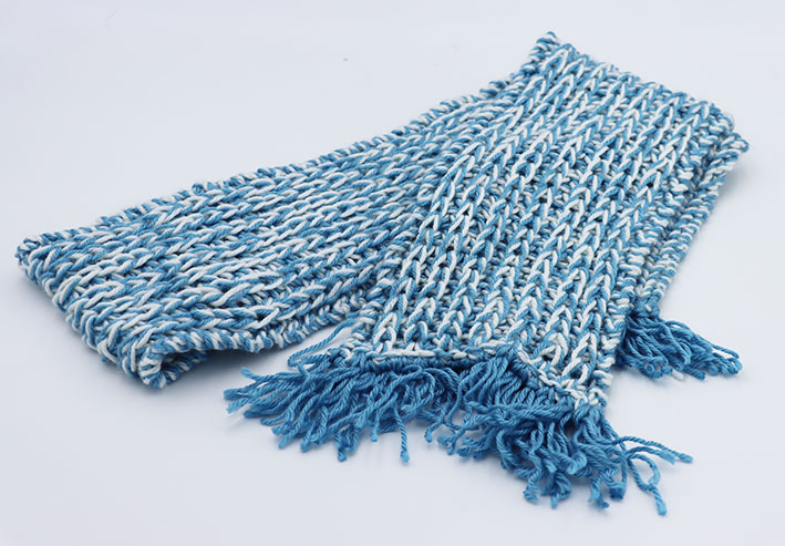Knitted Blue/White Scarf