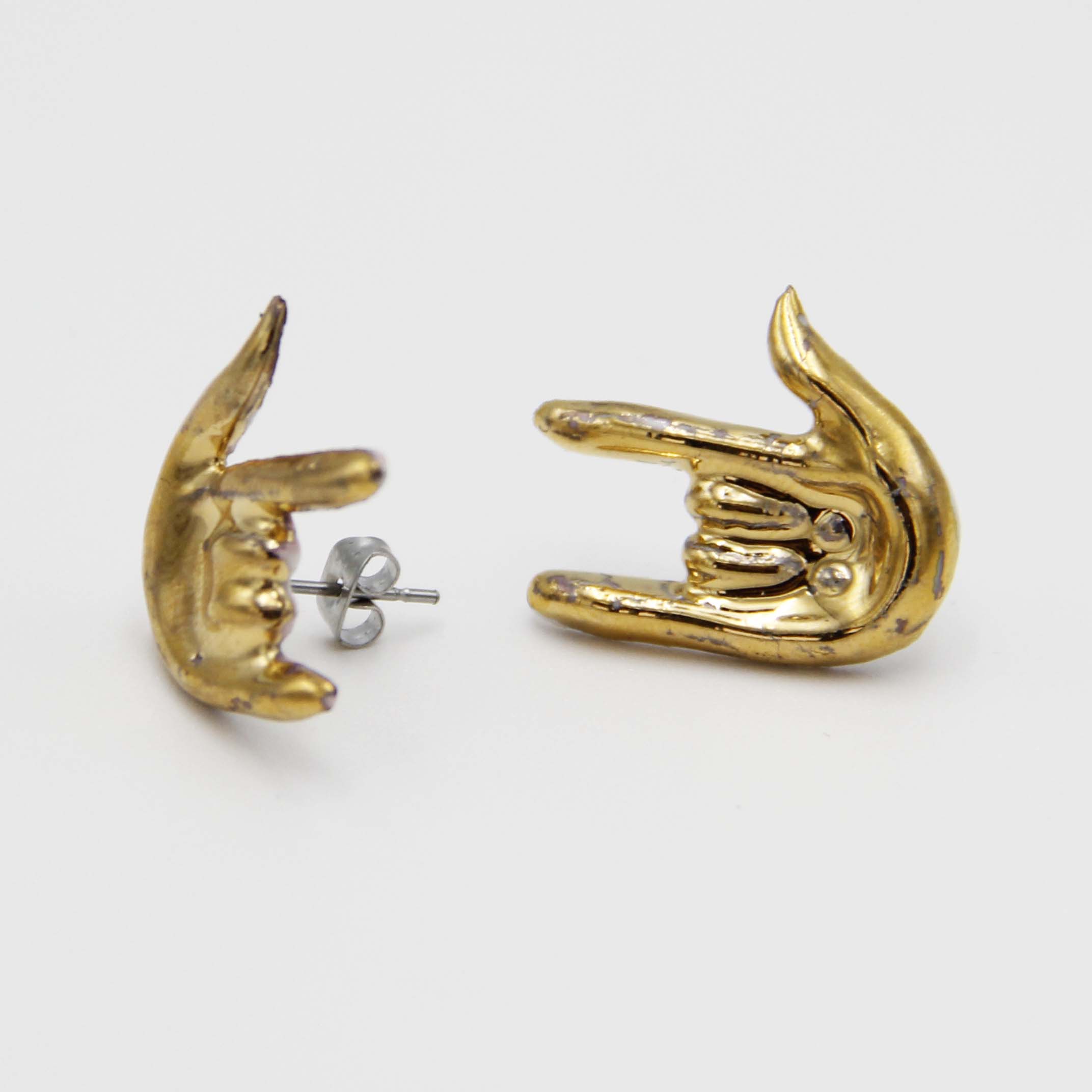Gold – I Love You Earrings