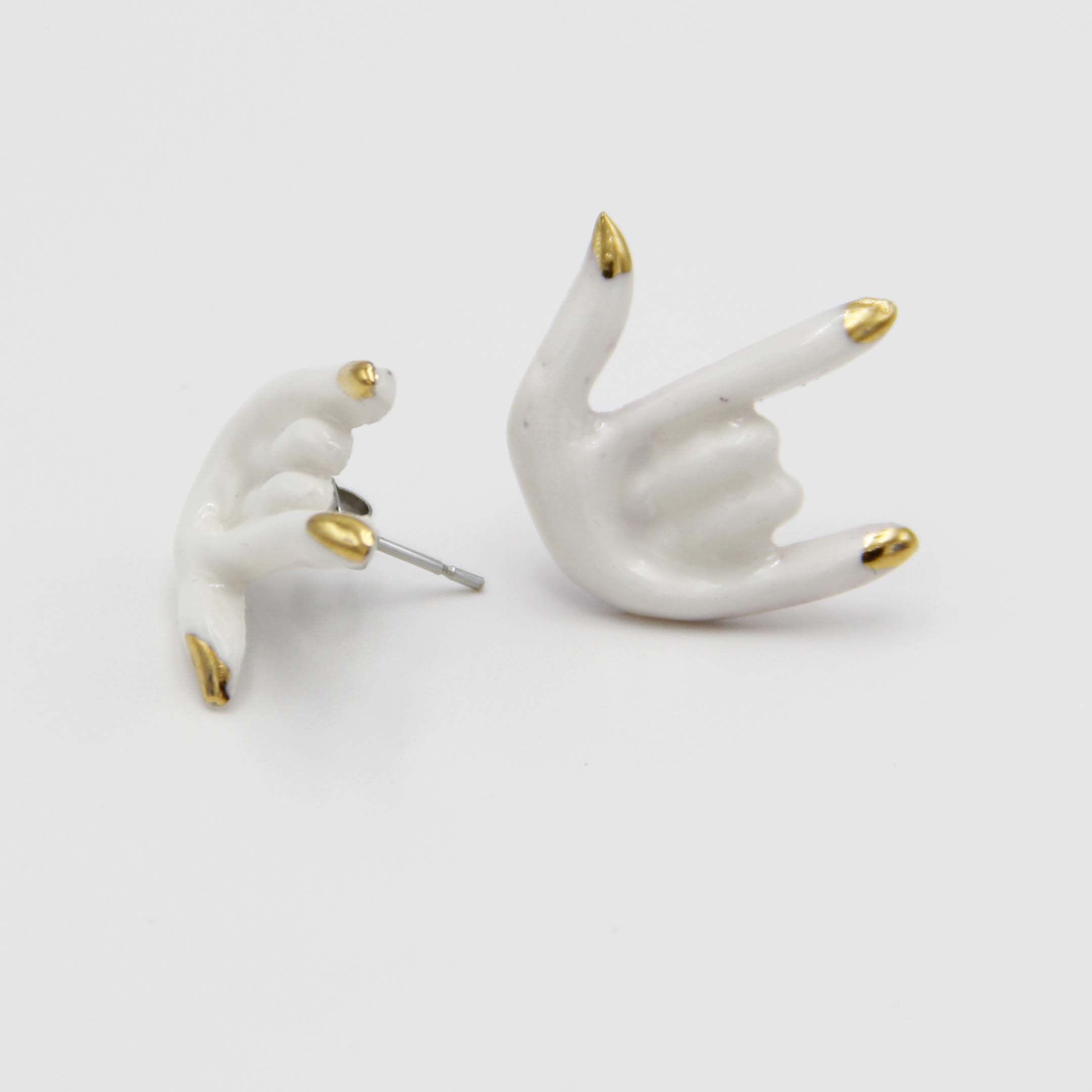 White – I Love You Earrings